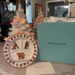 Vintage Ceramic Alphabet Bears Tiffany & Co Plate 8.5” Plate