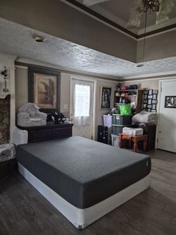 Thick queen mattress with Free box spring