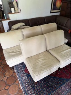 Cream Slipper Chairs on casters