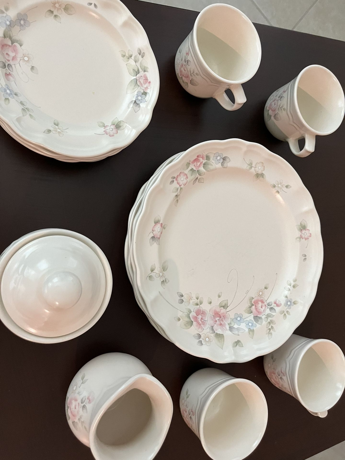 Set Of 4 Dessert Rose Pattern