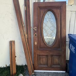 glass window wood door 