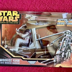 STAR WARS REVENGE OF THE SITH WOOKIEE FLYER WARRIOR ACTION FIGURE Firing Cannon 2005 ‼️ See MOre COllection Here ...