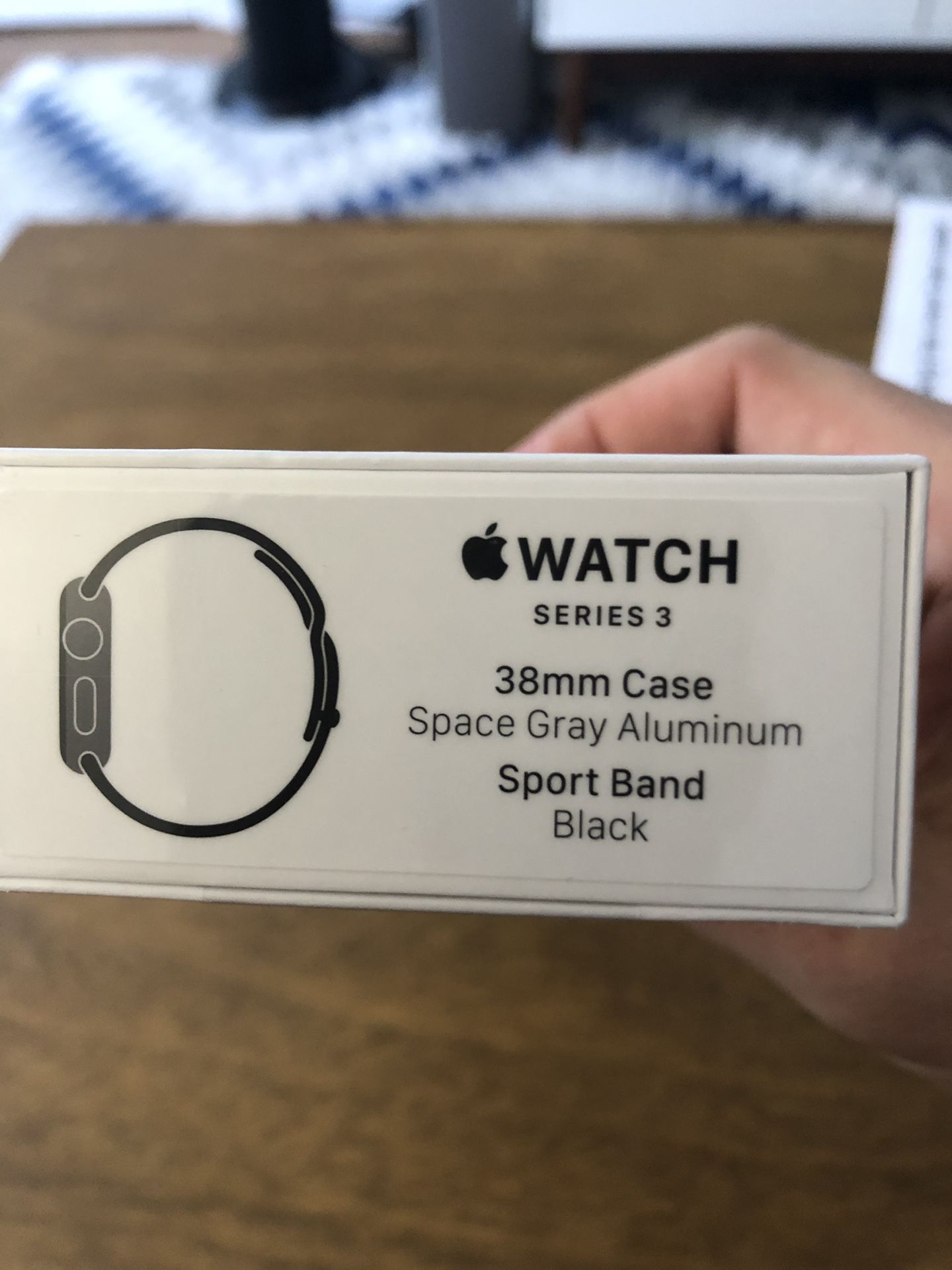 Apple Watch Series 3 - 38MM Space Grey with Black Band - Brand New