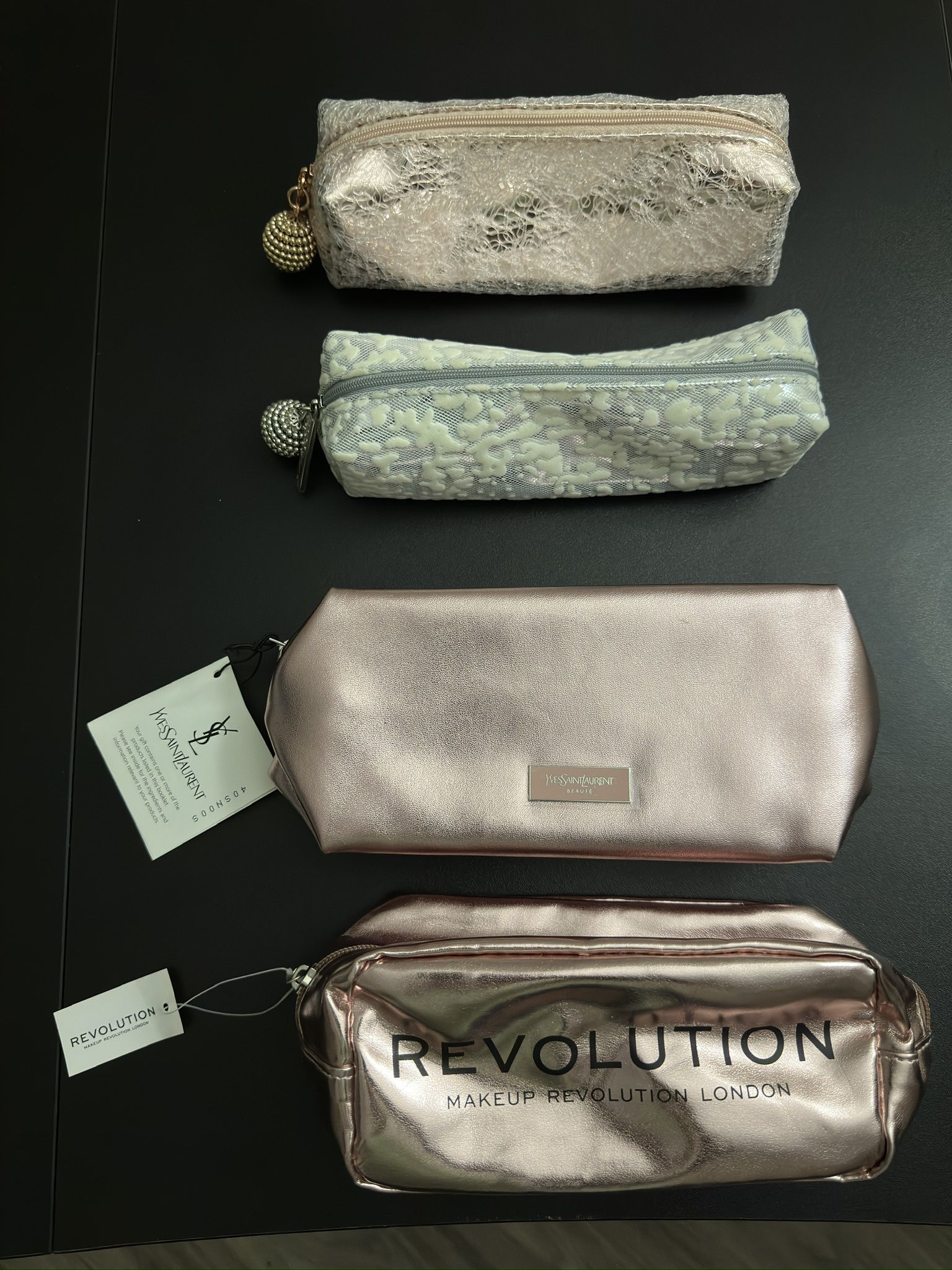 Lot Of 4 - Brand Gift/Makeup Bag, Includes Yves Saint Laurent - New