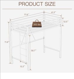 Loft twin bed frame