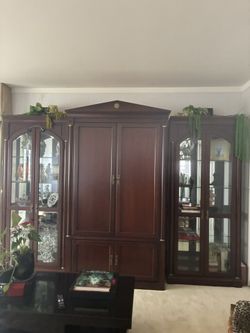 Ethan Allen tv cabinet + display cabinets