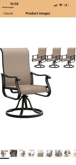UDPATIO Patio Swivel Chairs Set of 4, Outdoor Dining Chairs High Back,Brown