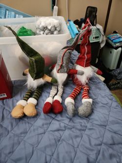 Set of 3 Christmas Gnome Plush Decorations