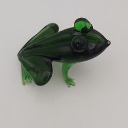 Cute Vintage Miniature Glass Frog