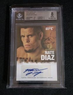 2010 Topps UFC Nate Diaz Rookie 1st Autograph #FA-ND BGS 8/10