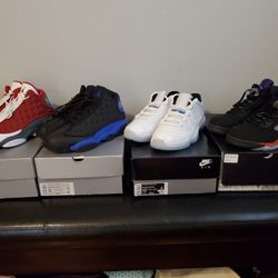 Jordan 13s, 5s, and 11s