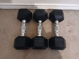 15 lb rubber coated dumbbells