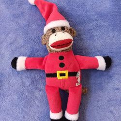 Santa Sock Monkey Plush