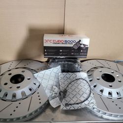 Audi Q7 Drill Slot Rotors Front With Pads Brake Hardware And Sensors Available For All Makes And Models 