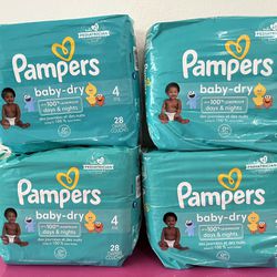 Pamper Baby Dry Size 4 all 4 x $32