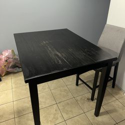 Black Wood Table, Good Condition