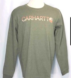 XXL Woman's Carhartt Green Loose fit Long Sleeve Heavyweight T-Shirt  