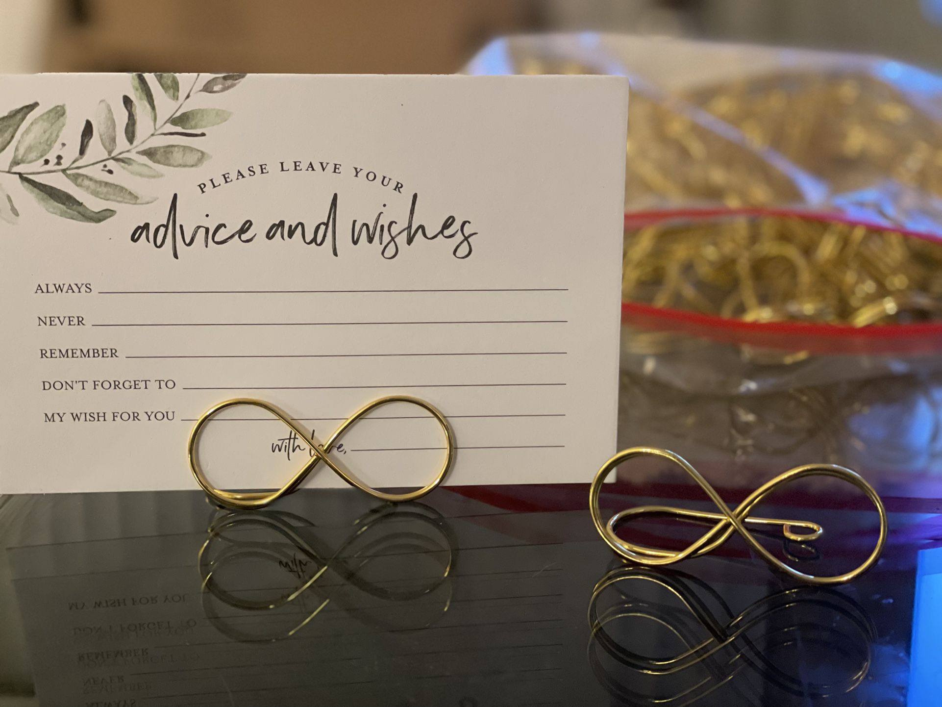 Gold Infinity Name Card Holders 