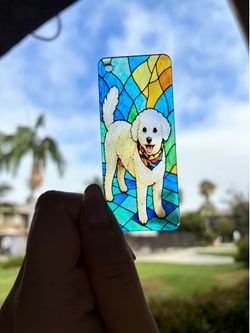 Cute Dog Stained Art Keychain