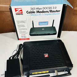Zoom Model 5352 DOCSIS 3.0 Cable Modem / Router Wireless N and Gigabit Ethernet open Box