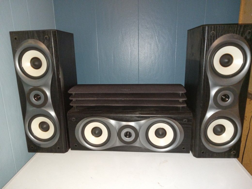 $75.00 Three PIECE SURROUND SOUND SPEAKER SYSTEM.