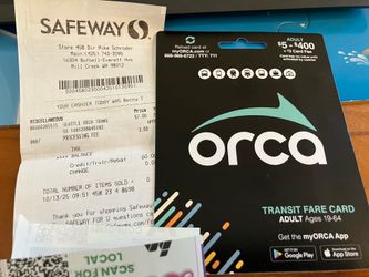 Transit ORCA Card Seattle Washington Area