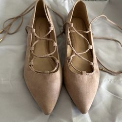 Suede Pointed Flats 