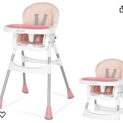 Dream On Me portable 2-In-1 Table Talk High Chair Convertible Compact High Chair Light weight Portable Highchair