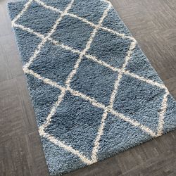 SAFAVIEH Hudson Shag Collection SGH281L Modern Diamond Trellis Non-Shedding Living Room Bedroom Dining Room Entryway Plush 2-inch Thick Area Rug, 3' x