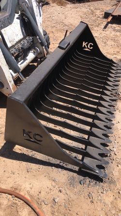 Skid steer bucket skeleton rock loader bucket