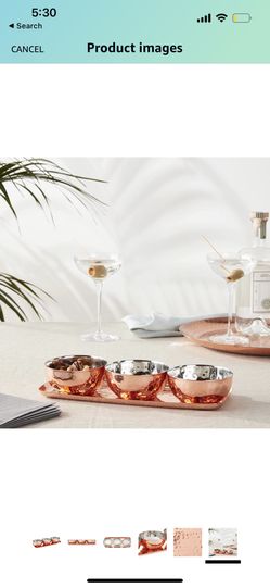 Brand New Godinger Copper Condiment Bowl Set