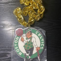 New NBA Boston Celtics GOLD Fan Chain Big Necklace Foam