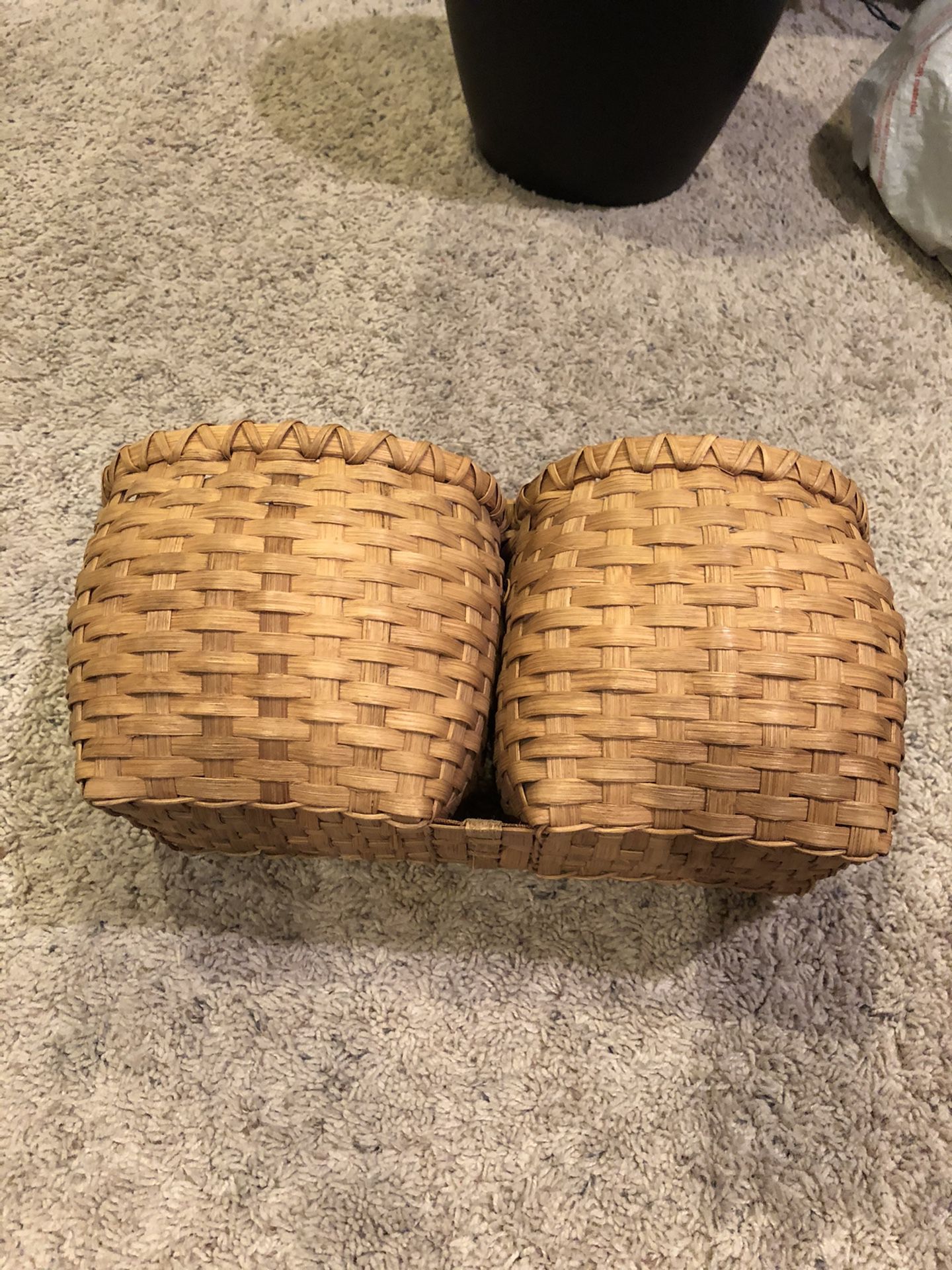 Woven Wooden Baskets (Attached Together)
