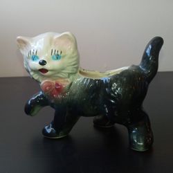 Vintage Ceramic Kitty Kitten Cat Succulent Planter 

