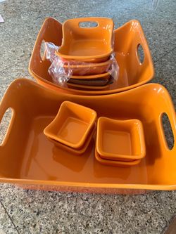 Rachael Ray vibrant orange casserole set