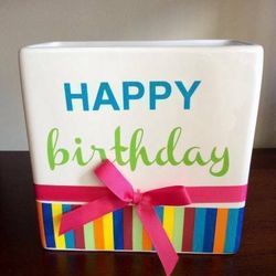 Stylish Happy Birthday Flower Vase Brand New