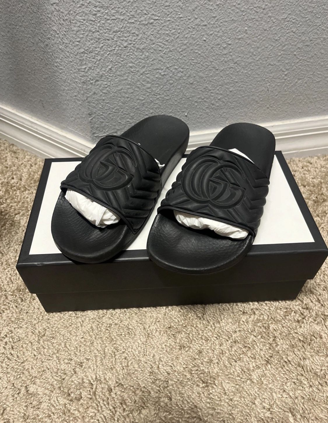 Gucci Matelasse Quilted Slides Size 10