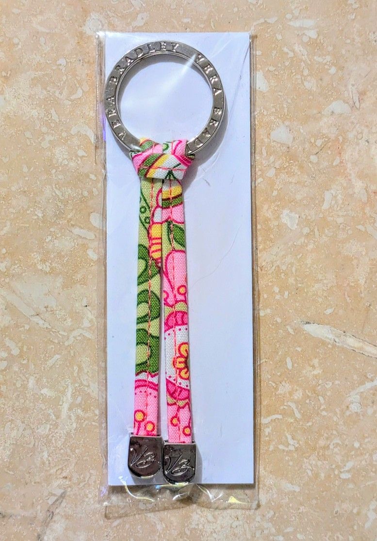 NIP Vera Bradley Limited Hope Toile Key Chain Key Bag Charm
