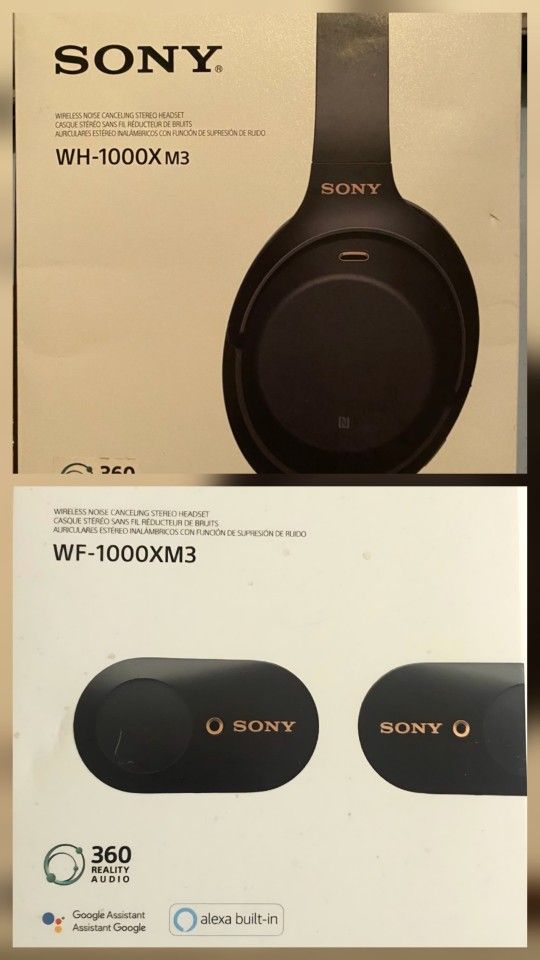 Sony WH1000XM3 headphones & Sony WF1000XM3 Earbuds