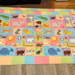 Two (2) Reversible Baby/Toddler Cushioned Playmats, Large 83” X  55”