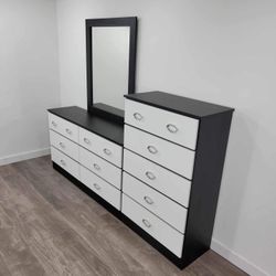 DRESSER ,MIRROR AND CHEST  - CÓMODA, ESPEJO Y GAVETERO 