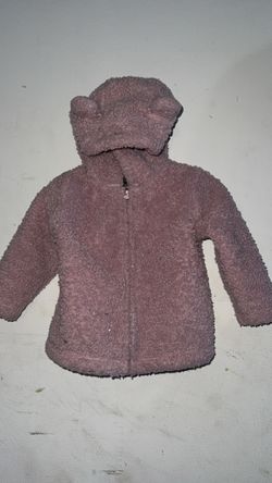 pink bear eared winter jacket