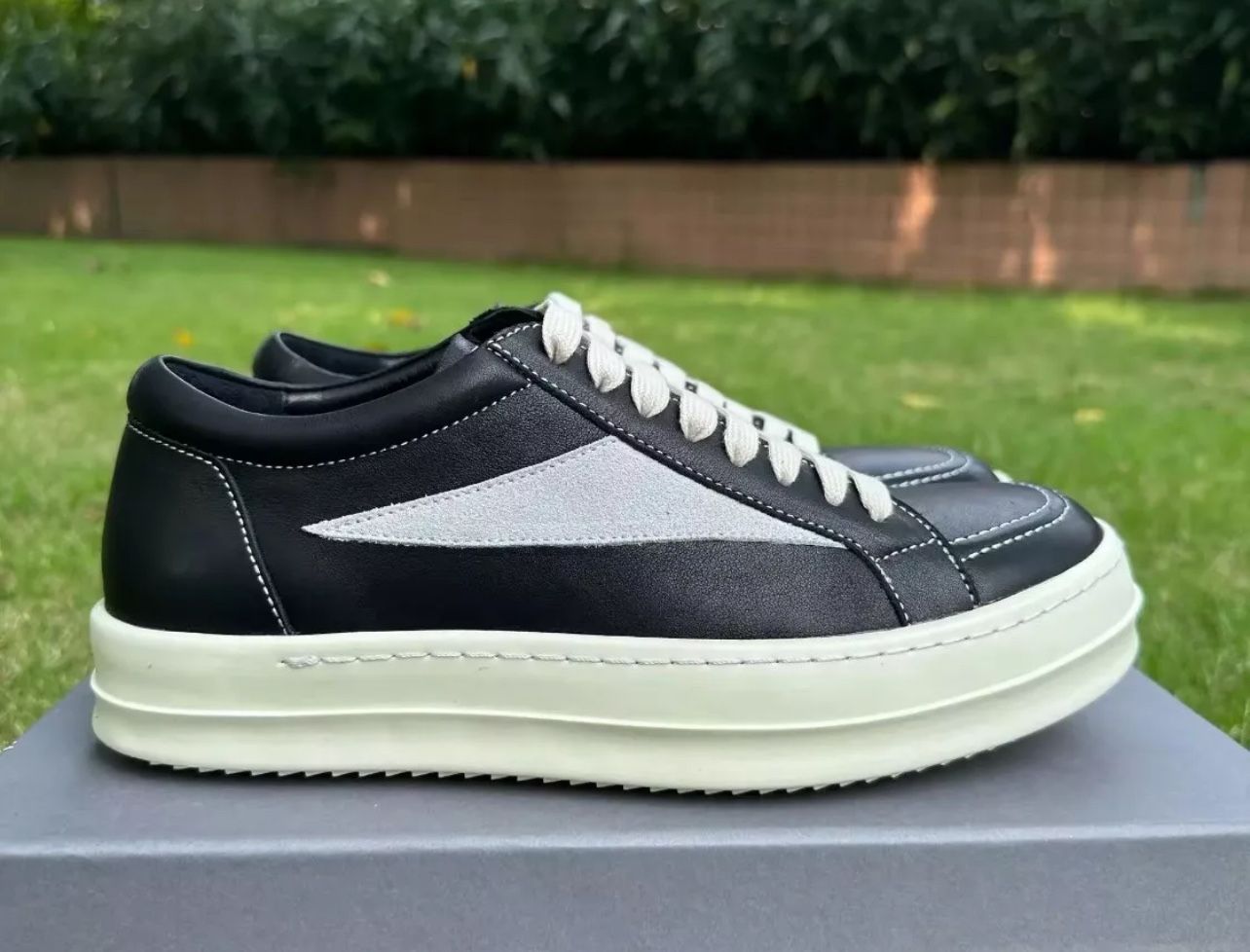 Rick Owens Vintage Leather Low Blk/Gry Sz 9.5 US