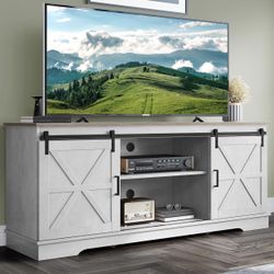 Farmhouse TV Stand for 65/60/55 Inch TV
