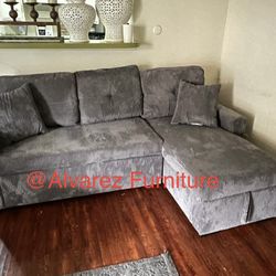 Corduroy Sectional Sleeper With Storage