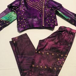 Disney Descendant Mal Costume New with no Tags  Retails $144 Faux Leather Jacket  Size 5-6