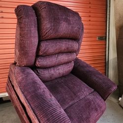 Burgandy Lift Assist Recliner Chair w/Massage FREE DELIVERY 
