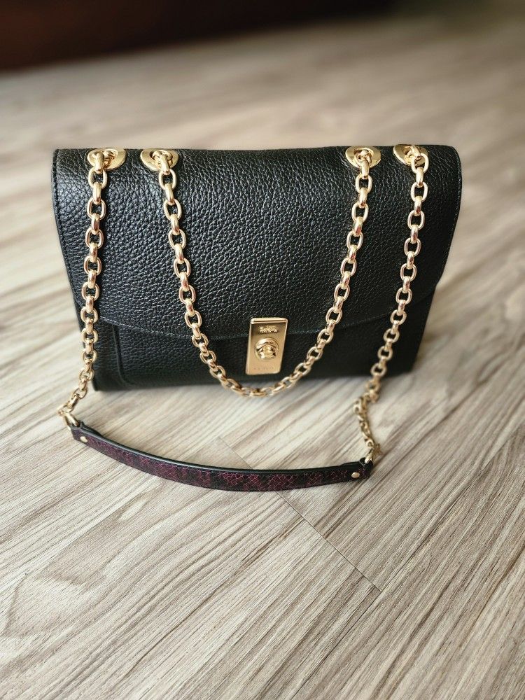 Coach Lane Shoulder Bag - Gold / Black Multi