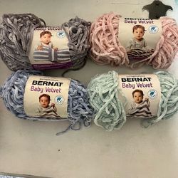 6 skeins. New, velvet Bernat Baby Yarn