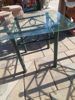 Pair of Metal and Glass Side tables